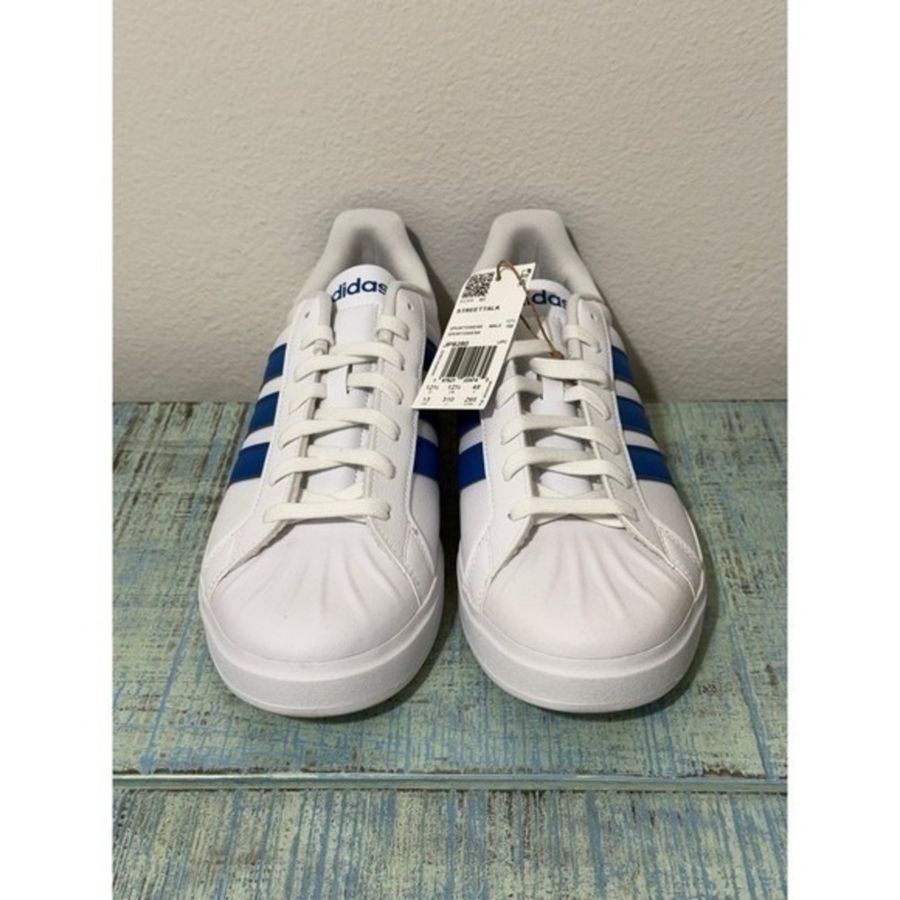 Adidas StreetTalk Mens Shoes White Blue Striped Low Top Sneakers JP8280 Size 13